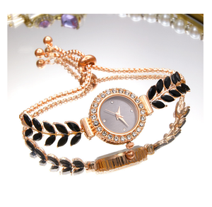 Reloj de Cuarzo de Lujo DFS13 para Mujer, con Incrustaciones de Diamantes, Brazalete de Ajuste Libre, Esfera de Cristal Elegante, Correa de Acero Inoxidable - Product Image 4