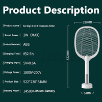 Lampe anti-moustiques ultraviolette Rechargeable verticale automatique attracteur de moustiques choc électrique tapette à moustiques ménage