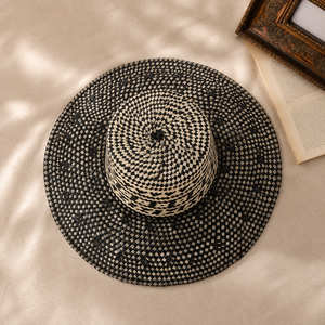 Chapeau de soleil Lontar en feuilles de palmier, style ethnique dessiné à la main, broderie artisanale, unisexe, 100% feuilles de palmier naturelles, plage, extérieur, pêche, voyage - Product Image 2