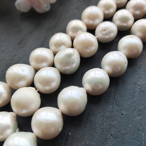 Approx 10-15mm Cultured White Near <strong>Round</strong> Natural Freshwater Real Genuine <strong>Fresh</strong> <strong>Water</strong> <strong>Pearl</strong> Bead String Strands for Jewelry Diy