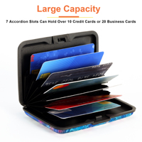 Dompet Kartu Berpola Stylish Anti RFID dari Aluminium, Tipis, untuk Pria dan Wanita