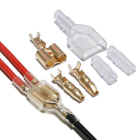 60 pièces Connecteur de câble électrique automobile en cuivre 1 entrée 2 sorties, type femelle et mâle, à sertir à froid, bornes à vis, doré