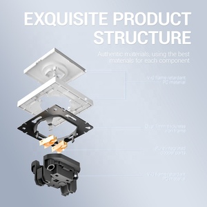 Đầy Màu sắc chống cháy PC ổ cắm khung điện tường ổ cắm và phích cắm EU Nga tiêu chuẩn 2 Pin 16A Ổ cắm điện mà không cần nối đất - Product Image 5