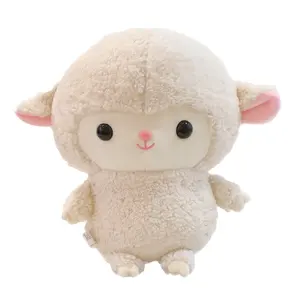 ODM OEM sevimli küçük koyun yastık doldurulmuş hayvan oyuncak kızın doğum günü hediyesi