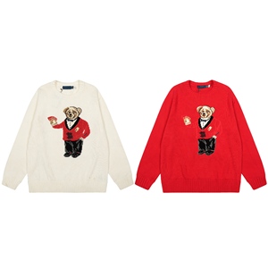 Maglione Invernale Vintage da Donna Ralph Lauren con <span class=keywords><strong>Orsetto</strong></span>, Lavorato a Mano in Puro Cotone, Stile Anime Cartoon - Product Image 4
