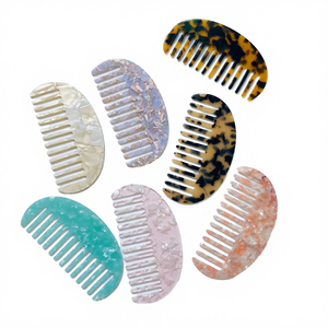 Peigne classique Beissy en plastique antistatique motif léopard marbré, à dents larges de 4 mm, pour usage domestique adulte - Product Image 4