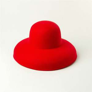 Sombrero Fedora Retro Unisex X1230 de Fieltro de Lana Rojo con Ala Ancha y Patrón Estampado, Accesorio para Invierno, Iglesia, Fiesta, Talla Adulto con Cinta - Product Image 1