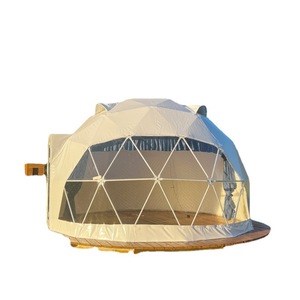 Tente yourte 28 m² double couche en tissu Oxford imperméable, une chambre, quatre saisons, installation rapide, type étendu avec salle de bain - Product Image 2