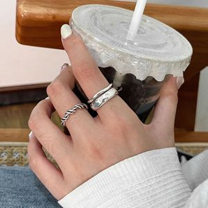 S925 Sterling Silver Twisted <b>Ring</b> For Women Adjustable <b>Opening</b> Stackable Fashion Jewelry Gift Geometric Design - Product Image 1