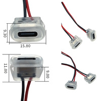 Connecteur USB Type C Port Jack transparent Chargeur Prise 3A Courant élevé Charge rapide Femelle Type-C Avec boucle de carte