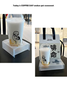 Base de Plástico PP Comercial para Portavasos con Acabado Esmerilado, Diseño Elevado para Té con Leche, Café, Jugos y Uso para Llevar - Product Image 4