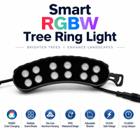 Lampu Cincin Pohon RGBW Outdoor, Lampu Peluk Pohon LED, Kontrol Aplikasi WiFi Pintar untuk Pencahayaan Lanskap