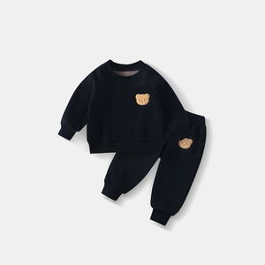 Conjunto de Suéter Informal para Niños y Niñas, Otoño Invierno, Sudadera con Capucha Acolchada de Dos Piezas, Ropa Deportiva Simple, Cómoda y Cálida para Bebés - Product Image 5