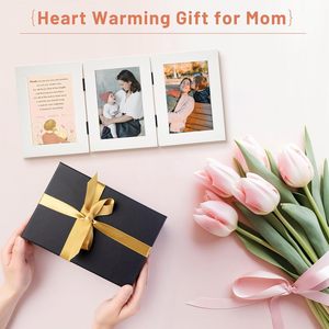 Cadre photo en bambou à <span class=keywords><strong>trois</strong></span> images Long River, écologique, à <span class=keywords><strong>trois</strong></span> volets, avec charnières, pour bureau, <span class=keywords><strong>collage</strong></span>, véritable verre, affichage familial, moderne - Product Image 6