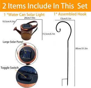 Luces LED Solares para Patio, Jardín y Caminos, Luces Decorativas Impermeables para Exteriores, Luces de Hadas Colgantes, Regadera Solar de Plástico con Cascada - Product Image 5