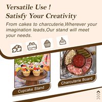 Support à gâteau jetable en bois d'acacia de 12 pouces avec couvercle en dôme acrylique allant au four 2-en-1 Dessert Charcuterie Display Set Box Packaging