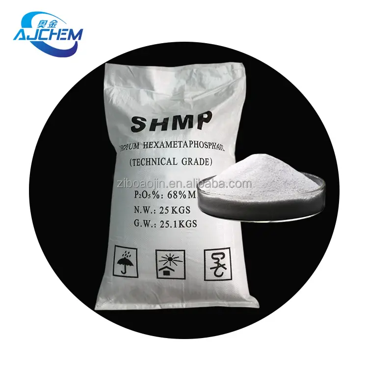 Hexametafosfato de sodio de grado industrial SHMP 68% Hexameta Fosfato