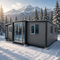 Petite Villa Préfabriquée de Haute Qualité et Maison Modulaire Extensible à Double Aile en Conteneur à Structure en Acier