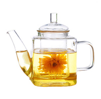 Théière en verre carré en borosilicate avec infuseur en acier inoxydable pour le café et le thé, 350 ml, 550 ml, 750 ml, 950 ml, pour thé en feuilles