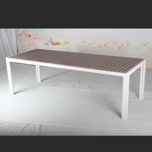 Mesa y Sillas Largas <span class=keywords><strong>de</strong></span> <span class=keywords><strong>Madera</strong></span> Plástica <span class=keywords><strong>para</strong></span> Exteriores, Resistentes a la Intemperie, <span class=keywords><strong>de</strong></span> WPC, <span class=keywords><strong>para</strong></span> <span class=keywords><strong>Patio</strong></span>, Jardín, Comedor, Restaurante, Cafetería, Club, Piscina, <span class=keywords><strong>Bar</strong></span> - Product Image 4
