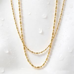 Yunnique-collar minimalista de estilo japonés y coreano con cuentas chapadas en oro de 3mm y 2mm, diseño geométrico para uso diario, para hombres y mujeres - Product Image 2