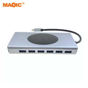 15 in 1 Usb c Hub 4K Type C to HDMI USB2.0 USB3.0 SD RJ45 <strong>VGA</strong> Audio <strong>Wireless</strong> Charger Hub Docking Station <strong>Adapter</strong> - Product Image 3