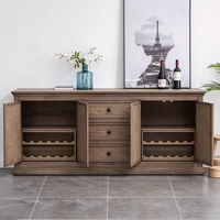 Vente directe d'usine, buffet en bois massif de style rustique américain, armoire de rangement pour salon et salle à manger, personnalisable