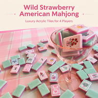 Set Mahjong Amerika 3 Lapis Warna Pink Mint Motif Bunga Pita Baru 160 Buah, Hadiah Ulang Tahun & Pernikahan Mewah