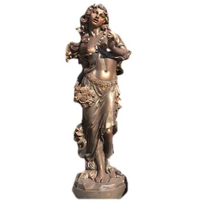 现代西方歌唱少女音乐艺术青铜数字雕塑