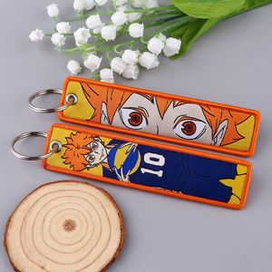 Tissu tissé porte-clés dessin animé Jet Tag porte-clés Animation porte-clés broderie lanière Anime voiture moto porte-clés - Product Image 3