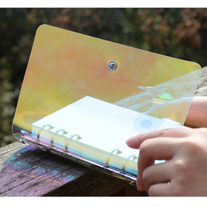 Cubierta de cuaderno iridiscente estilo coreano, carpeta transparente de TPU con efecto láser, diario o agenda. - Product Image 5