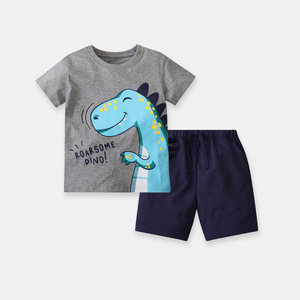 Completo Estivo per Bambini in Stile Europeo e Americano, T-shirt a Maniche Corte e Pantaloni in 100% Cotone, Set Due Pezzi <span class=keywords><strong>Angel</strong></span> Uniwin - Product Image 4
