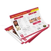 Menu de commande en un clic pour restaurants de hot pot et de barbecue, dépliant promotionnel pliable, affiche couleur personnalisée imprimée