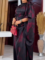Robe longue élégante grande taille pour femme, style africain, imprimée, ample, pour soirée, manches chauve-souris, kaftan