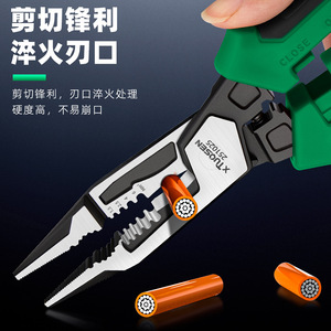 Pince à bec effilé Xtuosen 1/4 po, dénudeur de fils, coupe-fils, outil multifonctionnel pour électricien, mesure métrique - Product Image 1