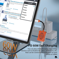 Cable USB C a USB OTG y Adaptador de Carga, Divisor USB-C 2 en 1 con Carga Rápida de 60W para iPhone Serie 16/15