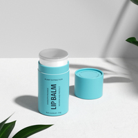 Emballage en tube de papier biodégradable en carton kraft pour baume à lèvres cosmétique 50g, déodorant solide et stick de parfum à mécanisme rotatif