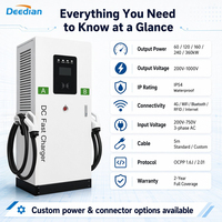 Estación de Carga Rápida Deedian de 80kW 120kW 160kW 240kWDC CCS1 CCS2 GBT para Vehículos Eléctricos, OCPP2.0.1, Pantalla Táctil de 10 Pulgadas, para Aeropuertos, OEM