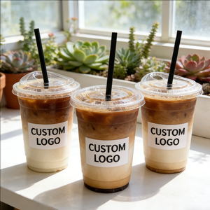 Vasos de café de plástico de 16 oz con tapas y pajitas, vasos de café desechables de plástico duro para llevar, para uso en cafeterías. - Product Image 3