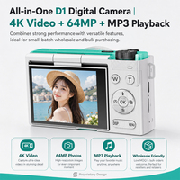 D1 4K Aynasız Fotoğraf Makinesi 64MP AF Döner Ekran 2000mAh Döner Düğme 256GB 18 Dil Desteği CPC Sertifikalı Küresel Gençler İçin