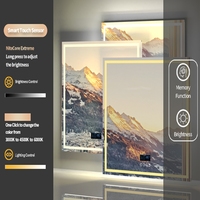 Miroir de salle de bain intelligent LED 32 "avec haut-parleur Bluetooth Miroir de courtoisie rétroéclairé 3 couleurs Affichage anti-buée pour une utilisation en salon