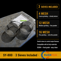 Molino de Nueces XUANHUA SY-800 para Materiales Oleosos, Máquina para Moler Sésamo, Cacahuates, Nueces, Almendras, Granos de Café, Cacao, Acero Inoxidable 304, 750W