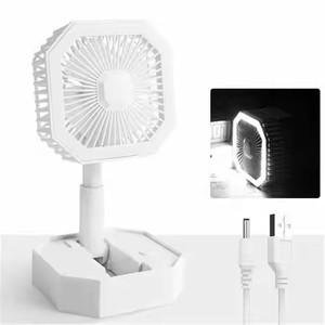 Ventilador Portátil com Luz Noturna, Recarregável via USB, Baixo Ruído, Ventilador de Mesa para Uso Pessoal, Ventilador Silencioso com 2 Velocidades - Product Image 3