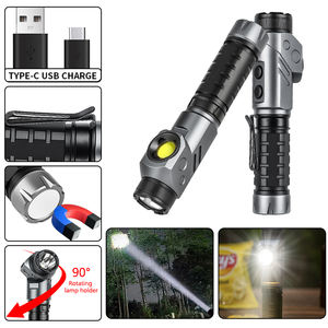 Lampe <span class=keywords><strong>de</strong></span> <span class=keywords><strong>travail</strong></span> multifonctionnelle COB <span class=keywords><strong>de</strong></span> 1400 lumens, rechargeable, en alliage d'aluminium, lampe d'angle à double source, clip magnétique pour stylo, <span class=keywords><strong>phare</strong></span> IP44 - Product Image 1