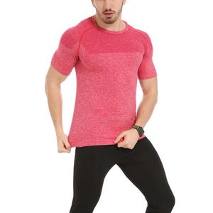 Custom Men's Slim Fit Sporty T-Shirt Quick Drying Breathable High Elasticity Seamless <b>Knitted</b> <b>Tight</b> Clothes Print for Sports - Product Image 1