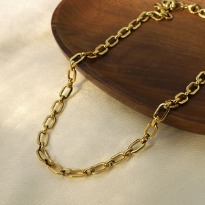 Stainless Steel Flat <b>Cross</b> Necklace 18K Gold Titanium Steel Colorfast For Party Occasion Geometric <b>Chain</b> Geometry XL-00138 - Product Image 3