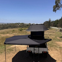 Tente de toit triangulaire DruneknXp de 145 cm de largeur, coins en aluminium, éclairage LED complet, tente de toit pour voiture de camping