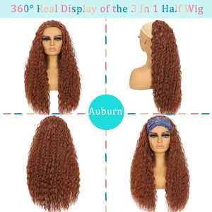 Wholesale Multi Color 3-in-1 Machine Made <b>Long</b> Afro Kinky Curly Synthetic <b>Wig</b> for Black Women - Product Image 3