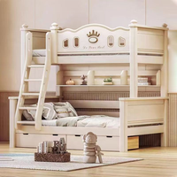 Lit superposé en bois massif de palissandre blanc, design moderne, pas cher, pour enfants et adultes, hauteur réglable, gain de place