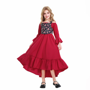 Robe médiévale vintage pour filles, style victorien, Renaissance, avec volants, costume de prairie coloniale - Product Image 5